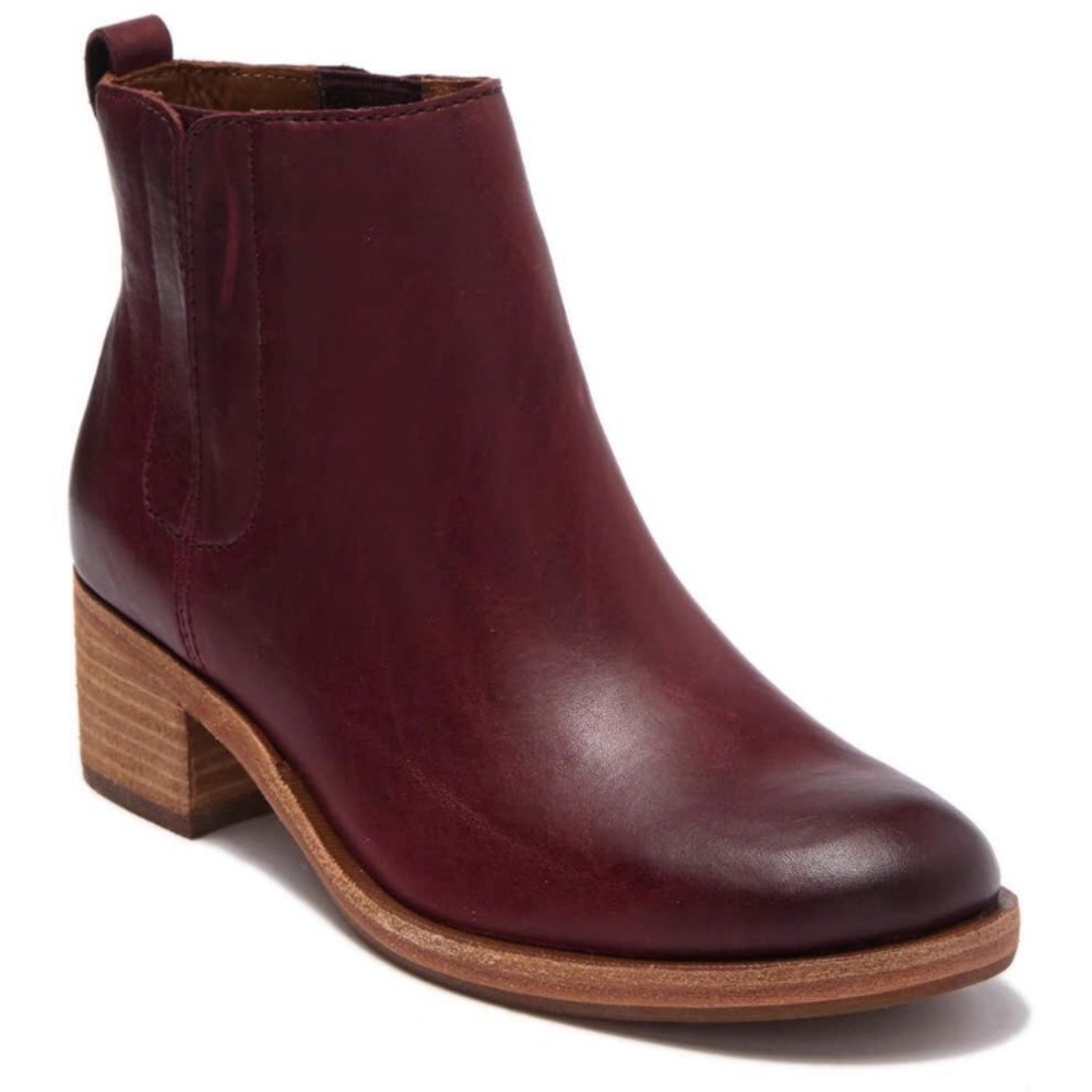 KORK-EASE Chelsea Leather Bootie Burgundy